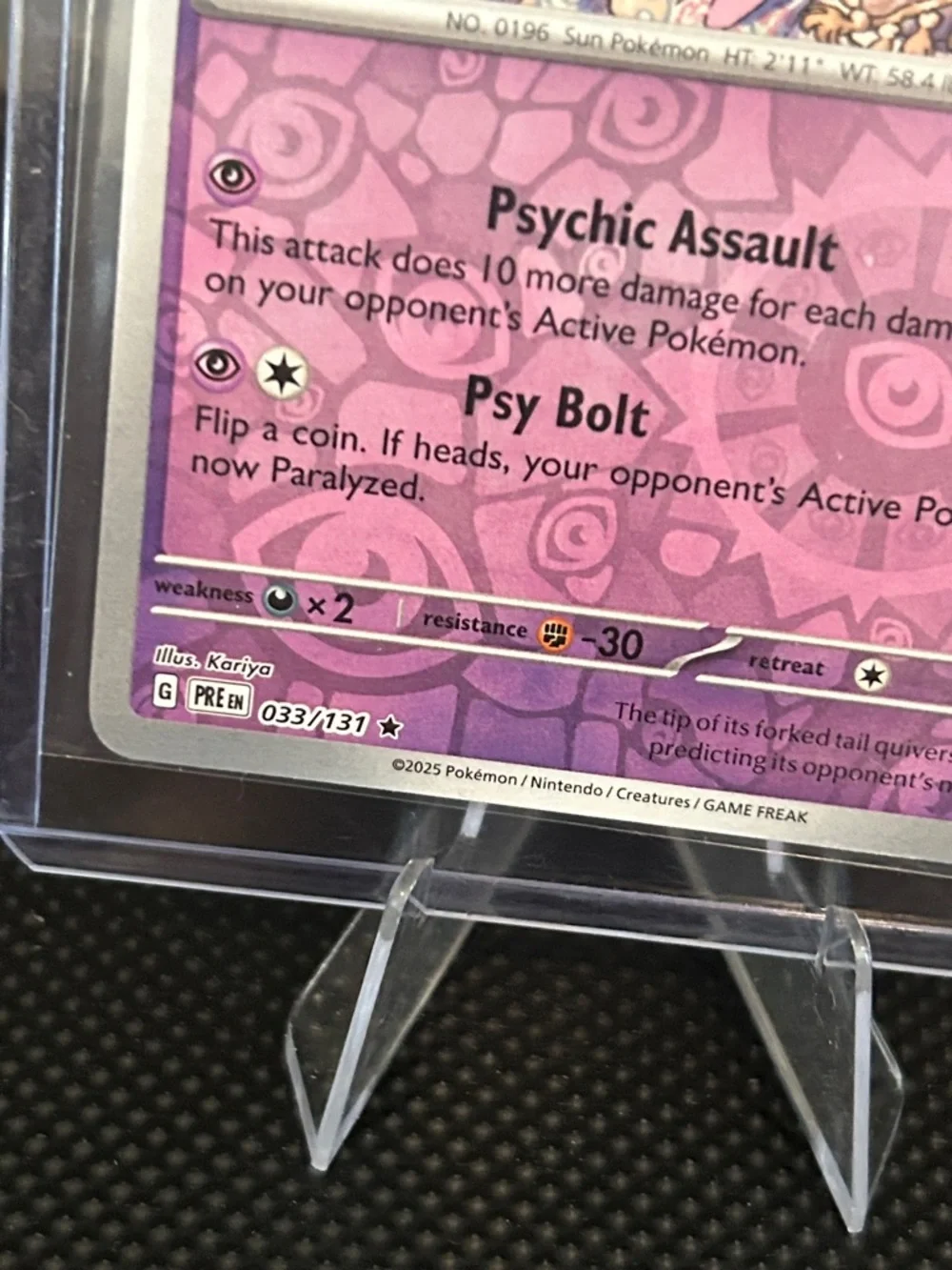 Pokemon Espeon 033/131 Reverse Holo‎ from Prismatic Evolutions Set M/NM